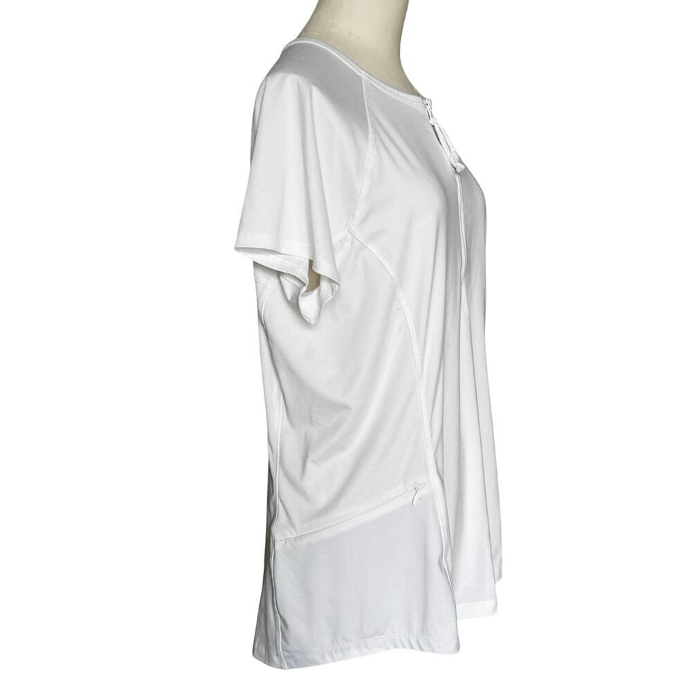 Title Nine Sunbuster Short Sleeve Pullover 1/4 Zip in White Size L Activewear - Picture 7 of 9